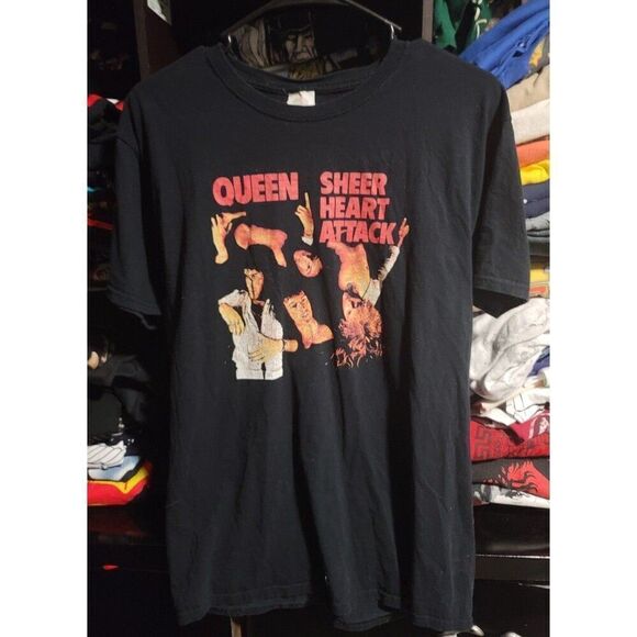 Retro Y2K Queen Band Shirt Sheer Heart Attack - Picture 1 of 3